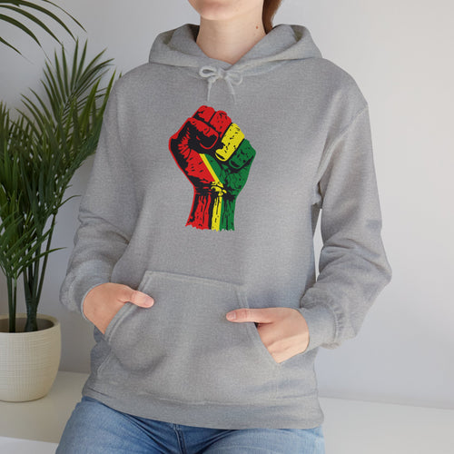 Unisex Heavy Blend Hooded Sweatshirt with Black Power Fist