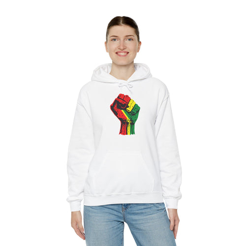 Unisex Heavy Blend Hooded Sweatshirt with Black Power Fist