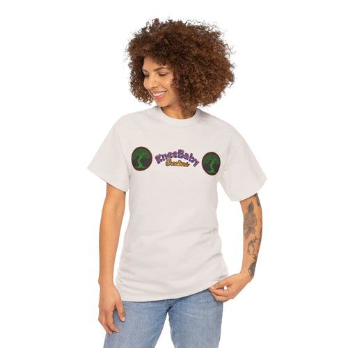 Unisex Heavy Cotton Tee with KneeBaby Creations Logo