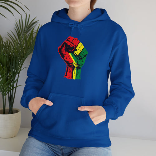 Unisex Heavy Blend Hooded Sweatshirt with Black Power Fist