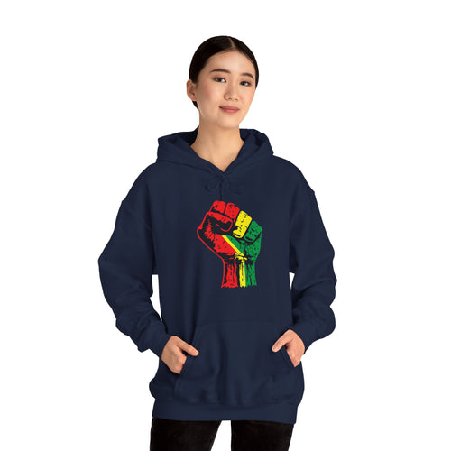 Unisex Heavy Blend Hooded Sweatshirt with Black Power Fist