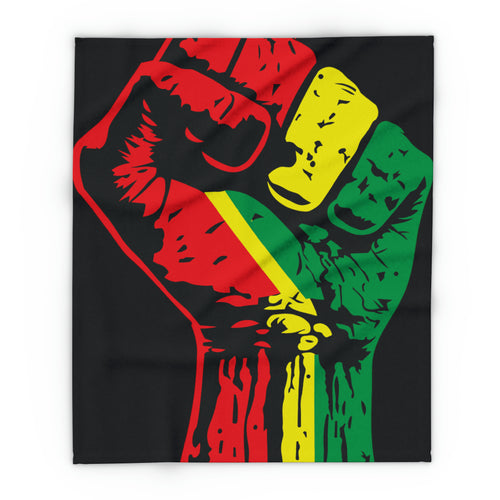 Black Power Fist Arctic Fleece Blanket