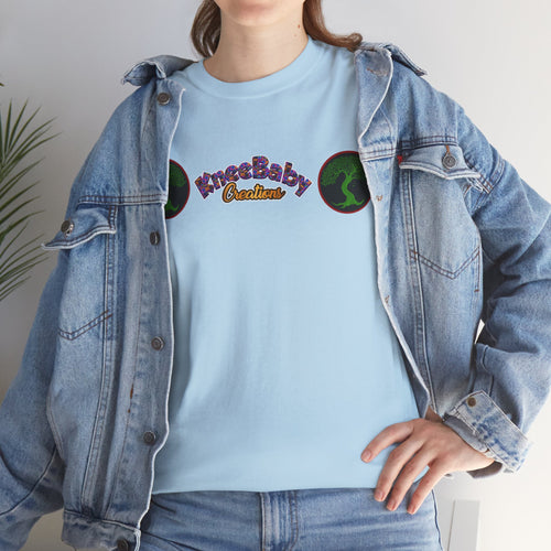 Unisex Heavy Cotton Tee with KneeBaby Creations Logo