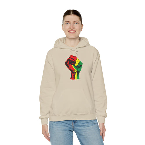 Unisex Heavy Blend Hooded Sweatshirt with Black Power Fist