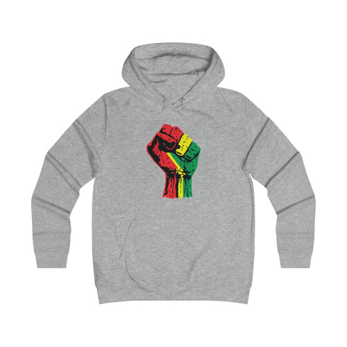 Ladies College Hoodie with Black Power Fist