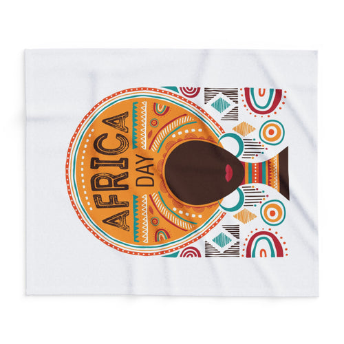 Cozy Fleece Blanket with African Day Picture