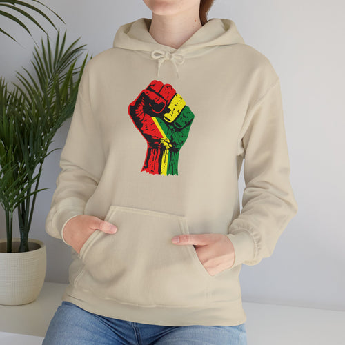 Unisex Heavy Blend Hooded Sweatshirt with Black Power Fist