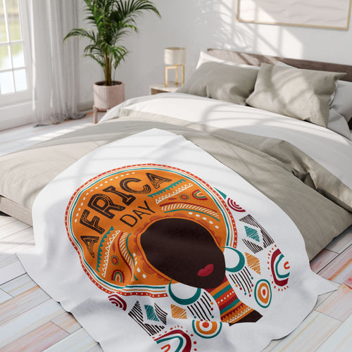 Cozy Fleece Blanket with African Day Picture