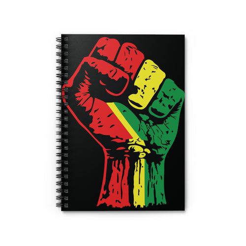 Black Power Fist Spiral Notebook - Ruled Line