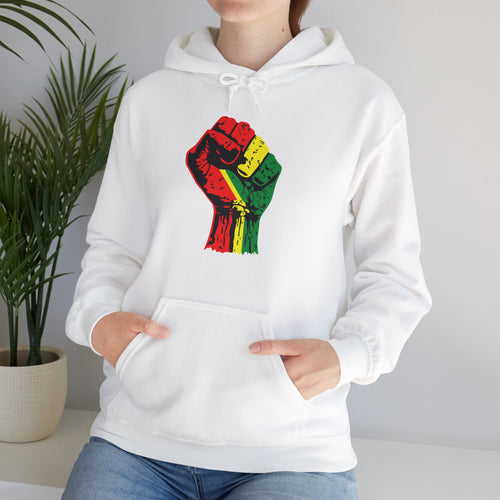 Unisex Heavy Blend Hooded Sweatshirt with Black Power Fist