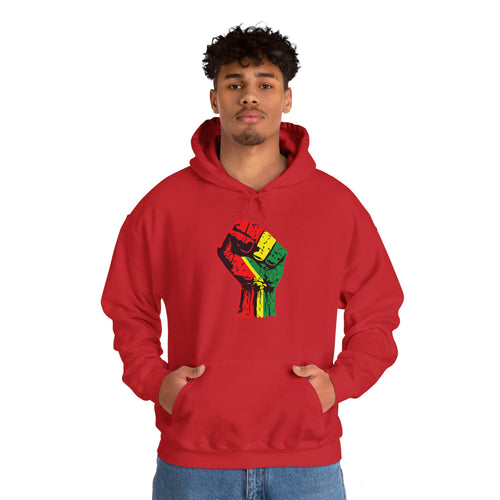 Unisex Heavy Blend Hooded Sweatshirt with Black Power Fist