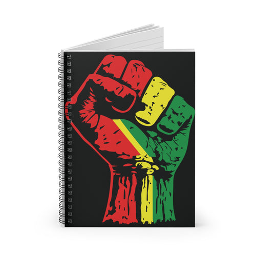 Black Power Fist Spiral Notebook - Ruled Line