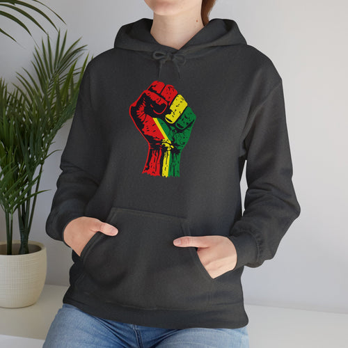 Unisex Heavy Blend Hooded Sweatshirt with Black Power Fist