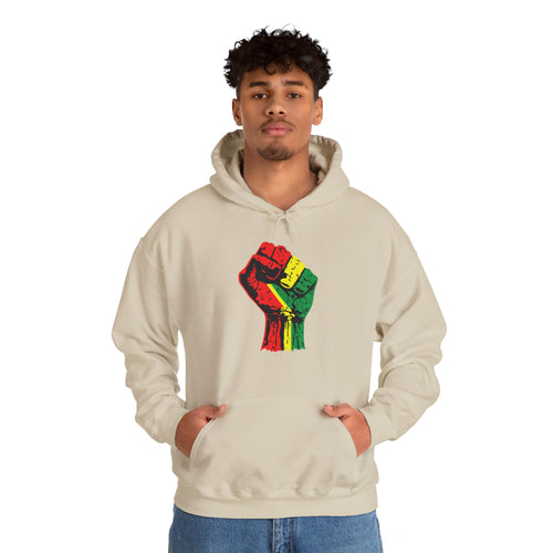 Unisex Heavy Blend Hooded Sweatshirt with Black Power Fist