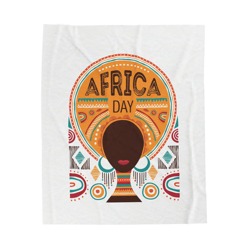 Cozy Fleece Blanket with African Day Picture