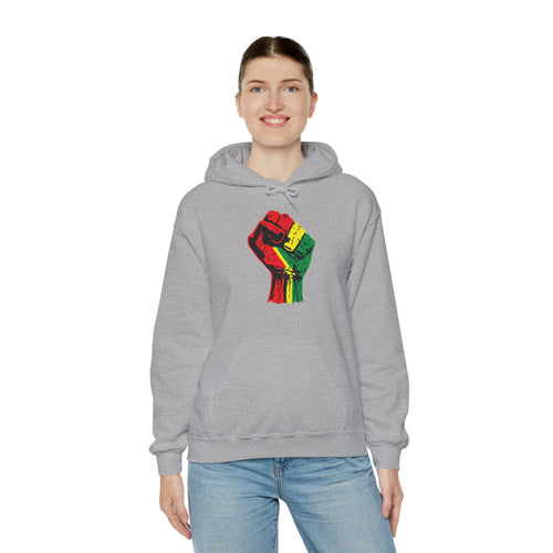 Unisex Heavy Blend Hooded Sweatshirt with Black Power Fist