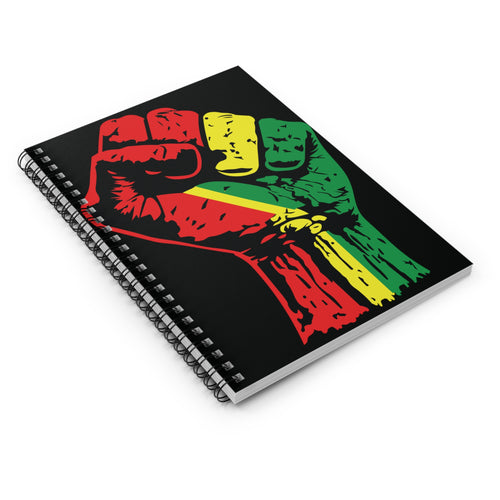 Black Power Fist Spiral Notebook - Ruled Line