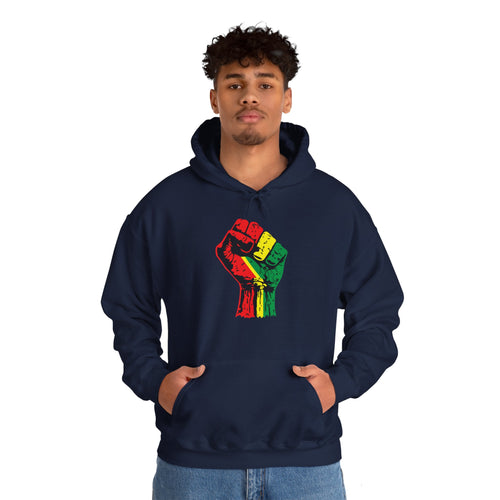 Unisex Heavy Blend Hooded Sweatshirt with Black Power Fist