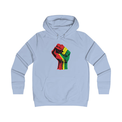 Ladies College Hoodie with Black Power Fist