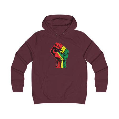 Ladies College Hoodie with Black Power Fist