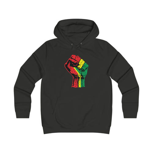 Ladies College Hoodie with Black Power Fist