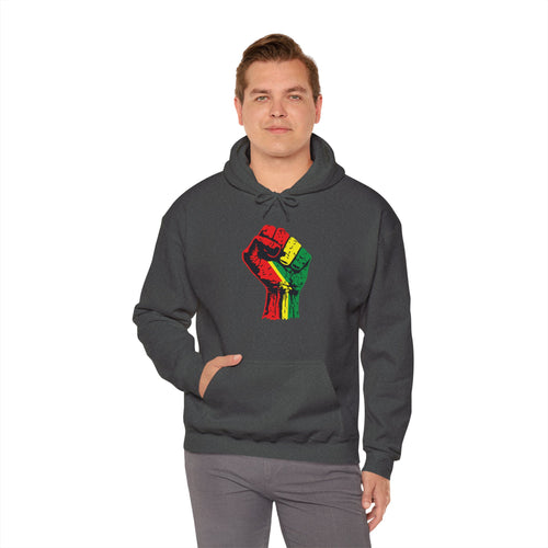 Unisex Heavy Blend Hooded Sweatshirt with Black Power Fist