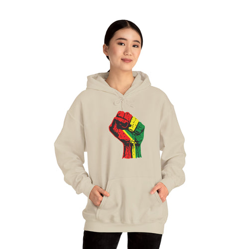 Unisex Heavy Blend Hooded Sweatshirt with Black Power Fist