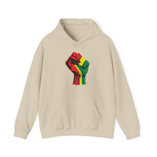 Unisex Heavy Blend Hooded Sweatshirt with Black Power Fist