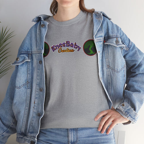 Unisex Heavy Cotton Tee with KneeBaby Creations Logo