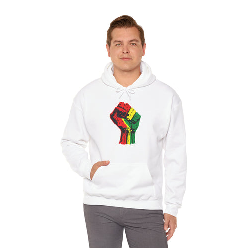 Unisex Heavy Blend Hooded Sweatshirt with Black Power Fist