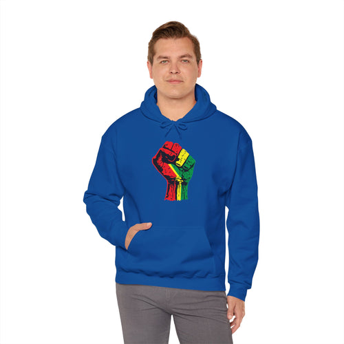 Unisex Heavy Blend Hooded Sweatshirt with Black Power Fist