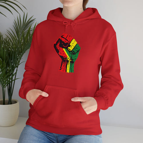 Unisex Heavy Blend Hooded Sweatshirt with Black Power Fist