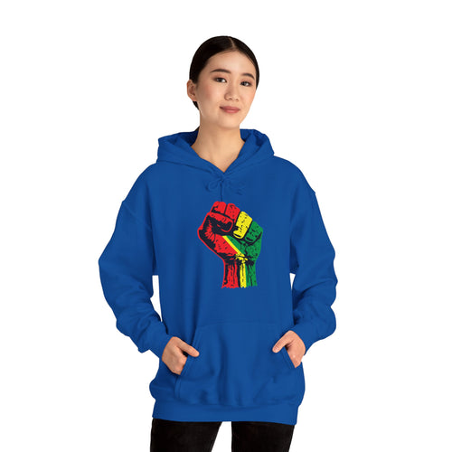 Unisex Heavy Blend Hooded Sweatshirt with Black Power Fist