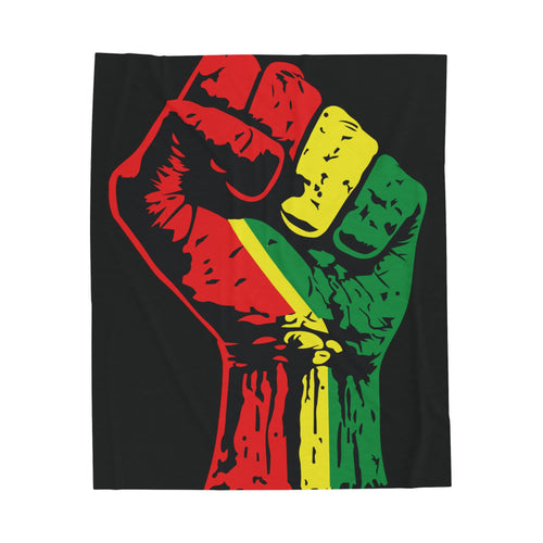 Black Power Fist Velveteen Plush Blanket