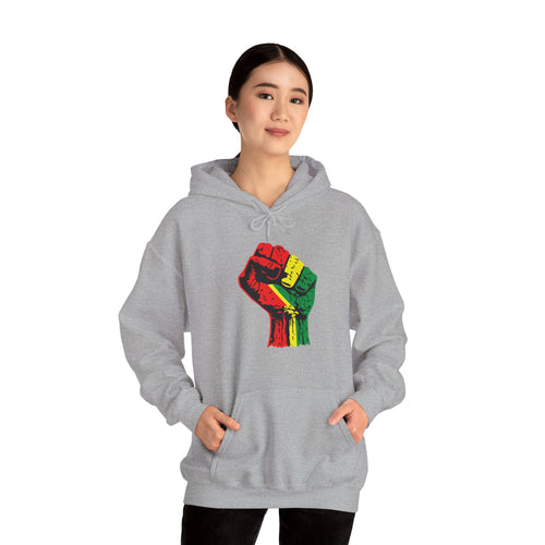 Unisex Heavy Blend Hooded Sweatshirt with Black Power Fist