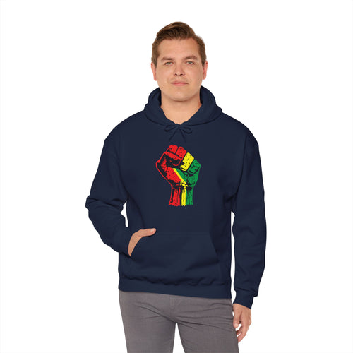 Unisex Heavy Blend Hooded Sweatshirt with Black Power Fist