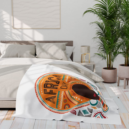 Cozy Fleece Blanket with African Day Picture