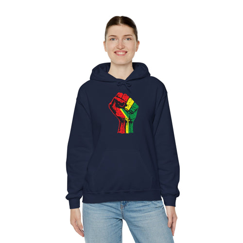 Unisex Heavy Blend Hooded Sweatshirt with Black Power Fist