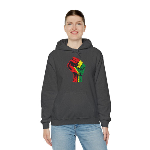 Unisex Heavy Blend Hooded Sweatshirt with Black Power Fist