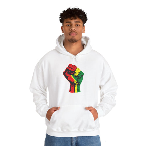 Unisex Heavy Blend Hooded Sweatshirt with Black Power Fist