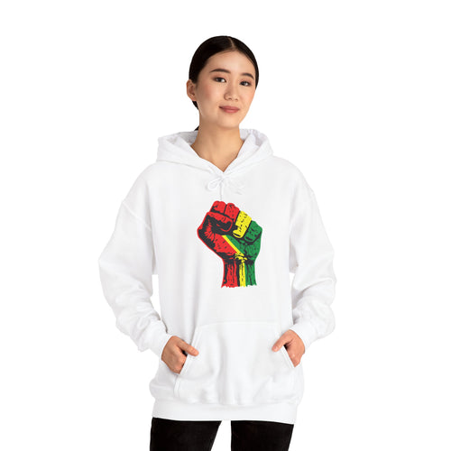 Unisex Heavy Blend Hooded Sweatshirt with Black Power Fist