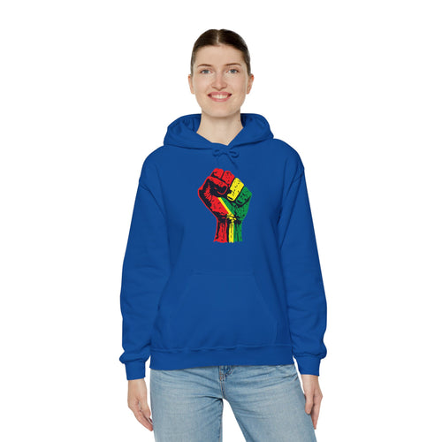 Unisex Heavy Blend Hooded Sweatshirt with Black Power Fist