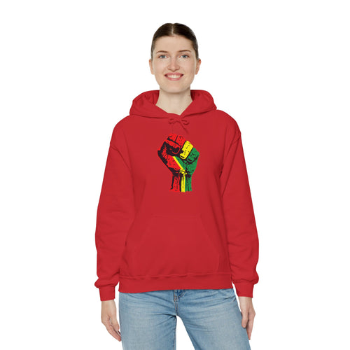 Unisex Heavy Blend Hooded Sweatshirt with Black Power Fist