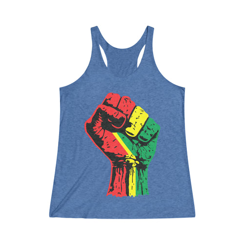 Black Power Fist Women's Tri-Blend Racerback Tank