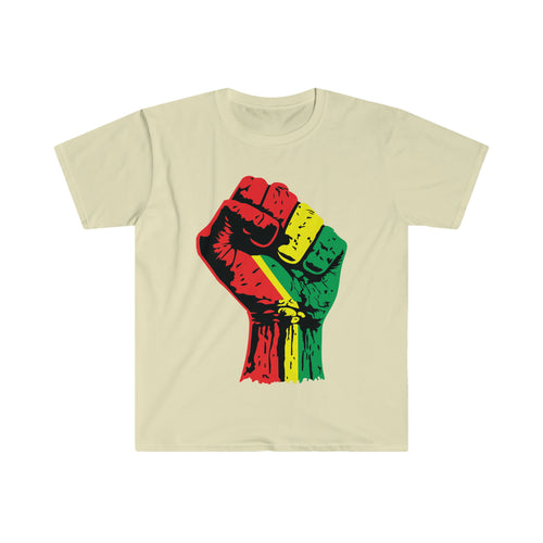 Black Power Fist Unisex Softstyle T-Shirt