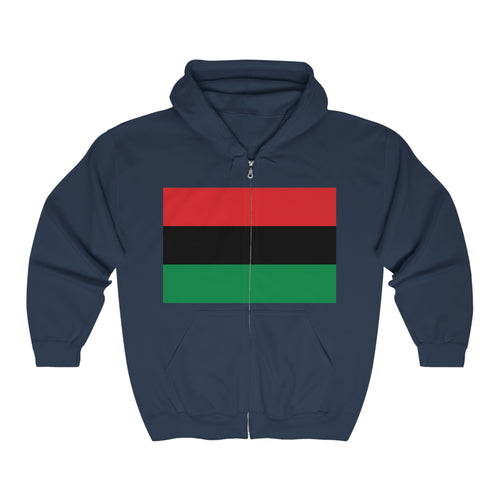 Pan African Flag Unisex Heavy Blend™ Full Zip Hooded Sweatshirt