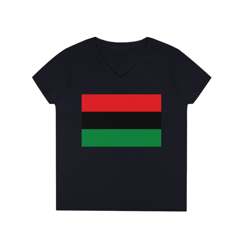 Pan African Flag Ladies' V-Neck T-Shirt