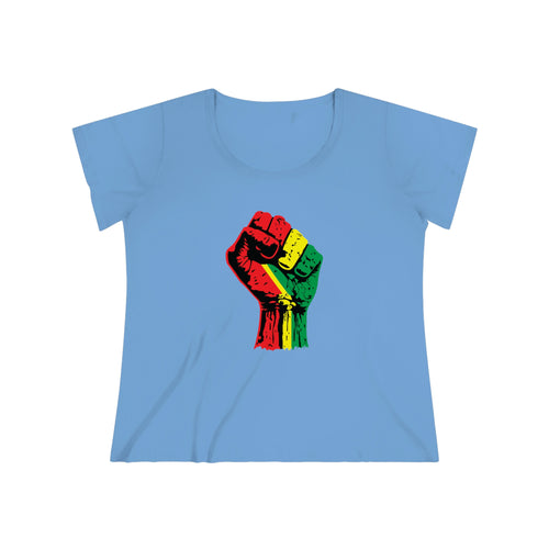 Black Power Fist Women's Curvy Tee