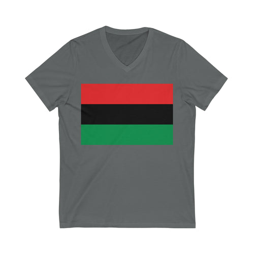 Pan African Flag Unisex Jersey Short Sleeve V-Neck Tee