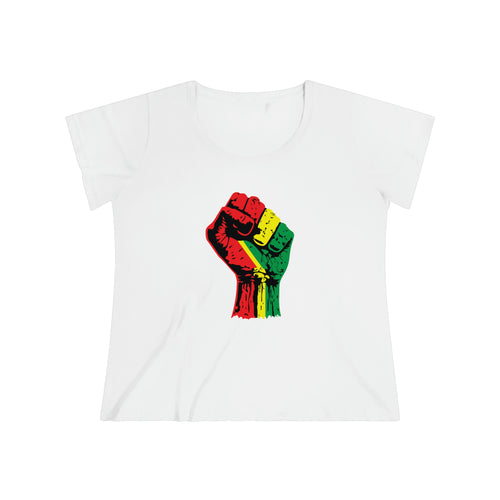 Black Power Fist Women's Curvy Tee